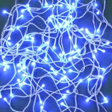 Гирлянда эл. вьюн 10м, 120LED, цветной диод, синий, 8 реж., ПВХ прозрачный, 220В СНОУ БУМ